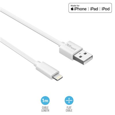 Trust Urban - Flat Lightning Cable 1m - white