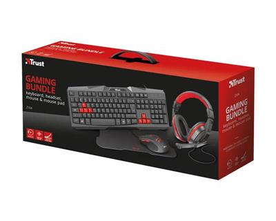 Trust Gaming - Ziva 4 en 1 Combo gaming - Teclado Auricular Mouse alfombra para mouse