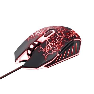 Mouse Gaming - Luz led - Trust Izza GXT 105X - 4000 Dpi - Negro