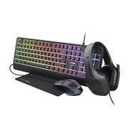 TRUST GAMING Kit 4en1 GXT 792 Mou+Tec+Aur+Pad Blac