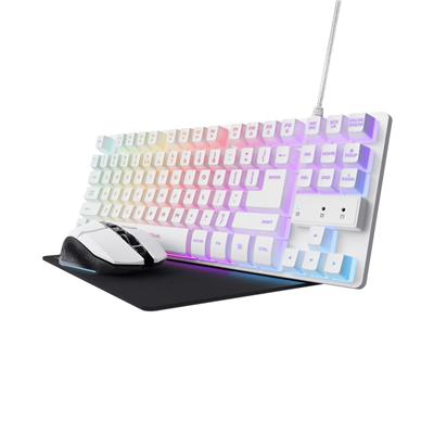 TRUST GAMING/Kit 3en1 GXT 794W Bundle/Tecl+Mou+pad White
