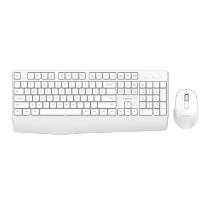 Kit Teclado + Mouse USB Inalambico Philips1600dpi 104 Teclas Ergo Blanco